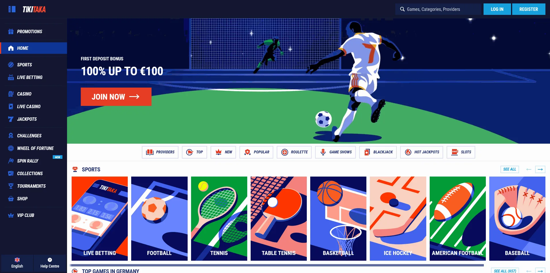 TikiTaka casino offers TikiTaka EU online casino homepage